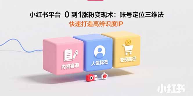 小红书平台0到1涨粉变现术：账号定位三维法，快速打造高辨识度IP-咖脉互联
