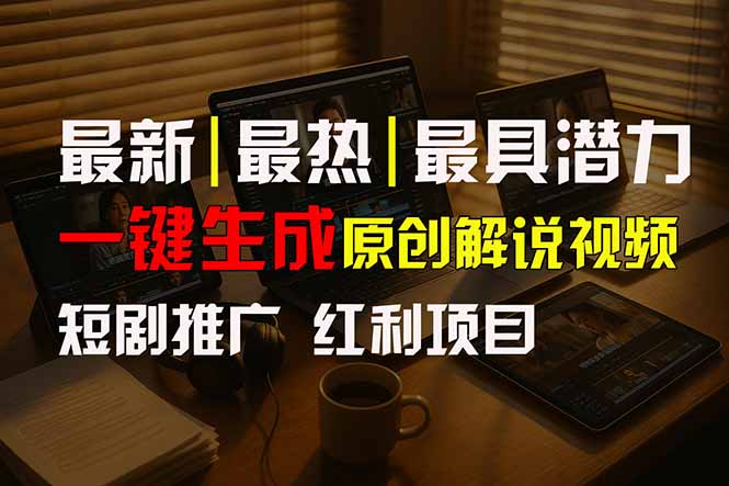 短剧推广新思路，AI一键生成原创解说视频，10分钟产出100条，30天赚了5.5w-咖脉互联