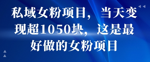 私域女粉项目，当天变现超1k，这是最好做的女粉项目，可放大操作-咖脉互联