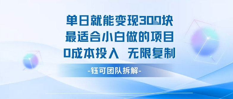 单日就能变现3张最适合小白做的项目0成本投入 无限复制-咖脉互联