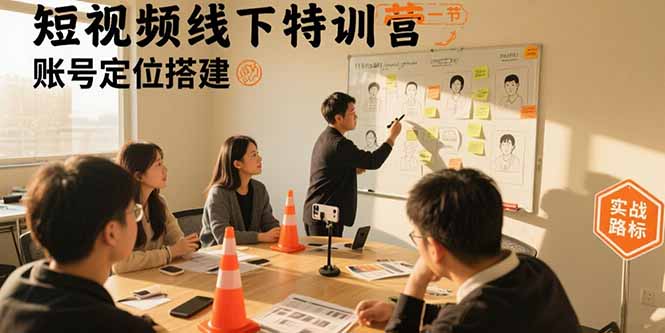 短视频线下特训营:账号定位搭建/口播号拍摄剪辑/直播间流量入口/变现实战-咖脉互联