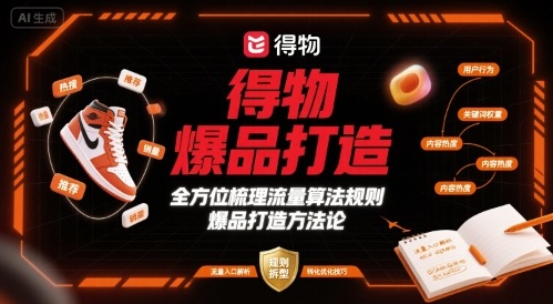 得物爆品打造,全方位梳理得物流量算法规则爆品打造规则-咖脉互联