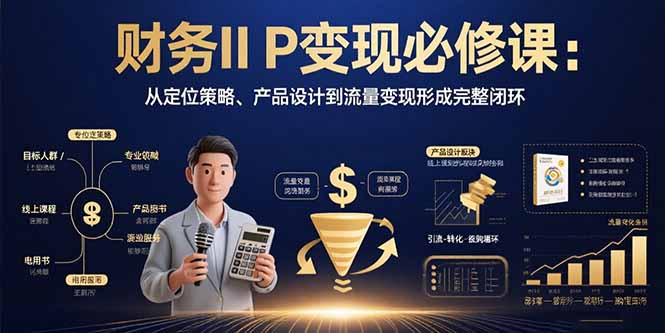 财务IP变现必修课:从定位策略、产品设计到流量变现形成完整闭环-咖脉互联