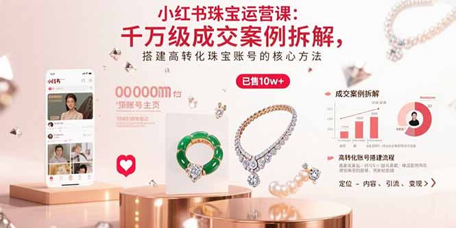小红书珠宝运营课:千万级成交案例拆解,搭建高转化珠宝账号的核心方法-咖脉互联