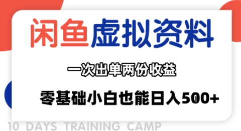 闲鱼虚拟资料新变现玩法,信息差项目,一次出单两份收益,无需囤货,可批量矩阵,零基础小白也能日入多张-咖脉互联