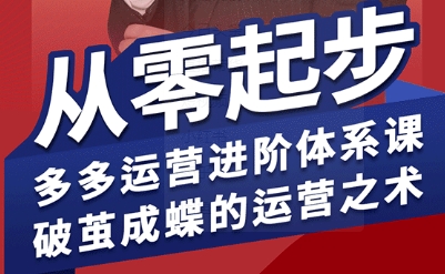 拼多多运营进阶系统课,从零起步,多多运营进阶体系课,破茧成蝶的运营之术-咖脉互联