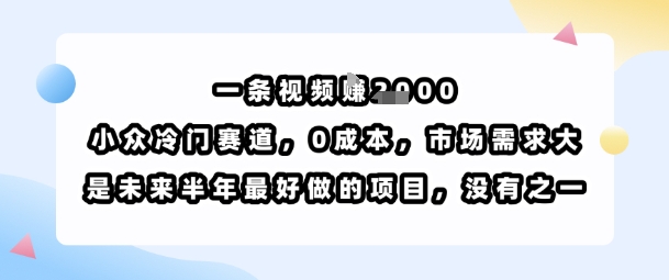 一条视频挣1k,小众冷门赛道,0成本,市场需求大,是未来半年最好做的项目,没有之一-咖脉互联