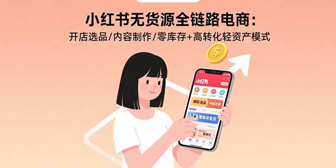 小红书无货源全链路电商:开店选品/内容制作/零库存+高转化轻资产模式-咖脉互联