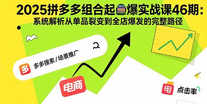 2025拼多多组合起爆实战课46期:系统解析从单品裂变到全店爆发的完整路径-咖脉互联
