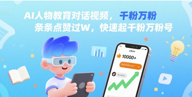AI人物教育对话视频,条条点赞过W,快速起千粉万粉号-咖脉互联