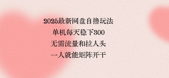 2025最新网盘自撸玩法,单机每天稳下3张,无需流量和拉人头,一个人就可轻松矩阵,全网独一份【揭秘】-咖脉互联