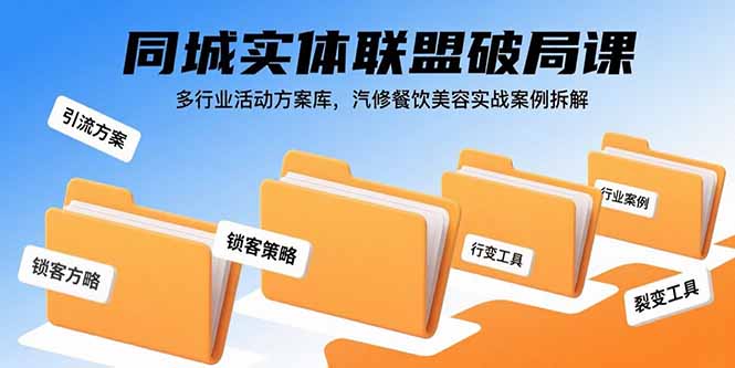 同城实体联盟破局课,多行业活动方案库,汽修餐饮美容实战案例拆解-咖脉互联