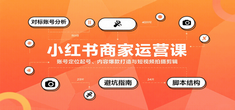 小红书商家运营课,账号定位起号、内容爆款打造与短视频拍摄剪辑-咖脉互联