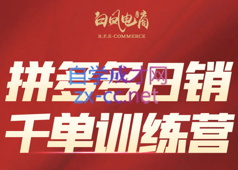白凤电商·拼多多日销千单训练营(更新8月)-咖脉互联