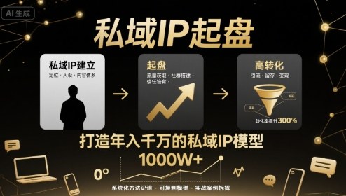 私域IP起盘,私域ip建立、起盘、高转化,打造年入千万的私域ip模型-咖脉互联