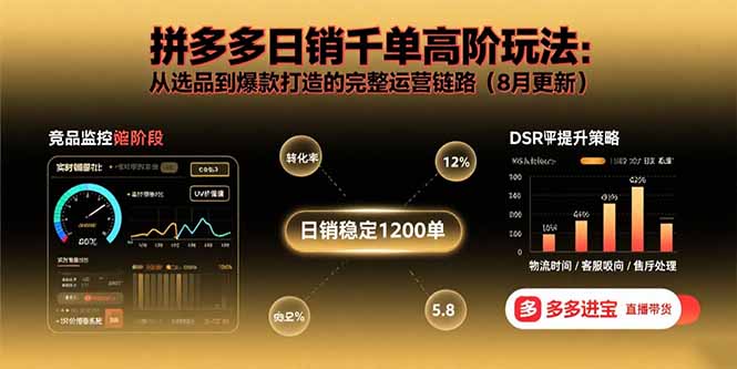 拼多多日销千单高阶玩法:从选品到爆款打造的完整运营链路(8月更新-咖脉互联