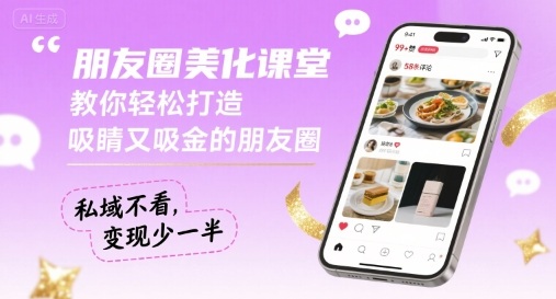 朋友圈美化课堂,教你轻松打造,吸睛又吸金的朋友圈,私域不看,变现少一半-咖脉互联