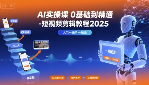 AI实操课0基础到精通-短视频剪辑教程2025-咖脉互联