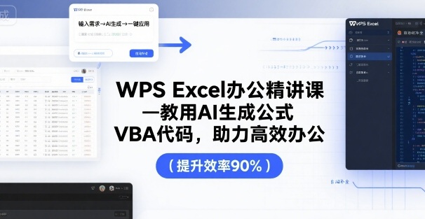 WPS Excel办公精讲课,教用 AI 生成公式,VBA 代码,助力高效办公-咖脉互联