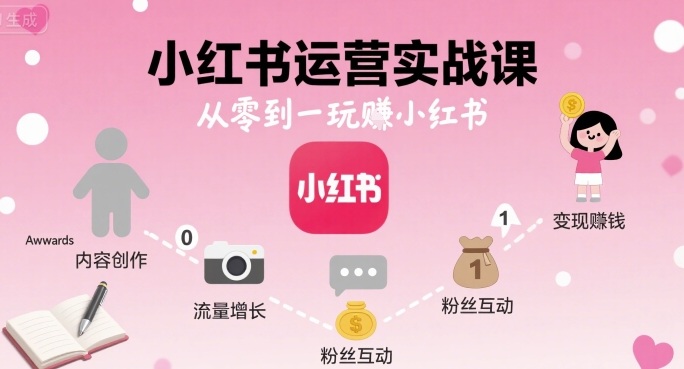 小红书运营实战课,从零到一玩賺小红书-咖脉互联