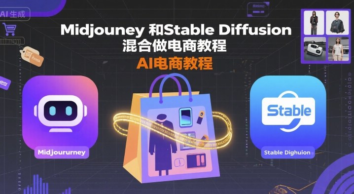 Midjourney和Stable Diffusion混合做电商教程-ai电商教程-咖脉互联