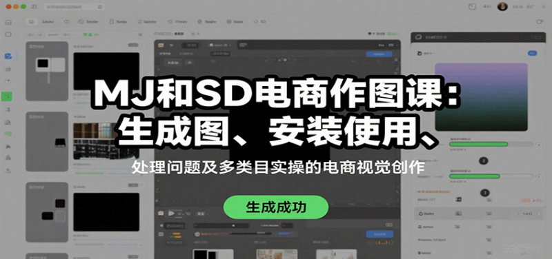 MJ和SD电商作图课:生成图、安装使用、处理问题及多类目实操的电商视觉创作-咖脉互联