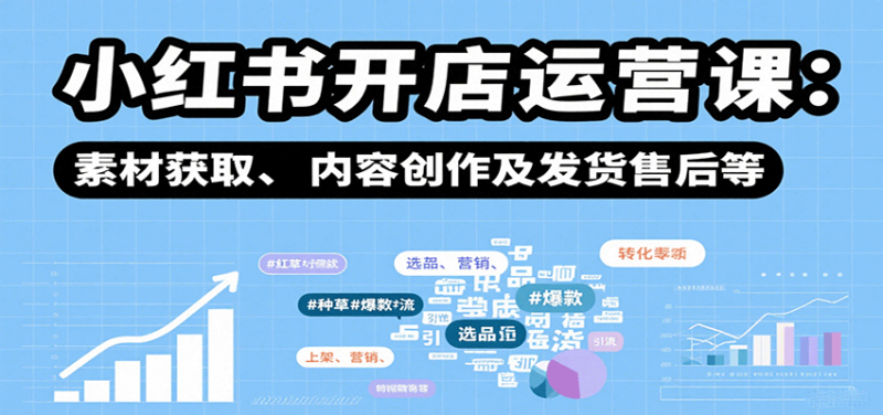 小红书开店运营课:选品、上架、营销、素材获取、内容创作及发货售后等-咖脉互联