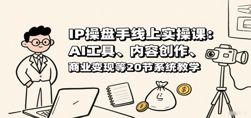 IP操盘手线上实操课:AI工具、内容创作、商业变现等20节系统教学-咖脉互联