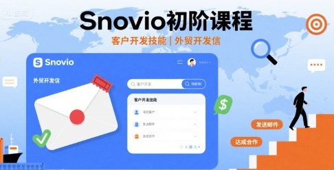 Snovio初阶课程,客户开发技能,外贸开发信-咖脉互联