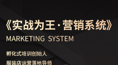 老杨·服装老板必修课《实战为王-营销系统》实现业绩被动式增长-咖脉互联