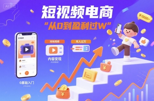 短视频电商:短视频变现从0到盈利过W-咖脉互联