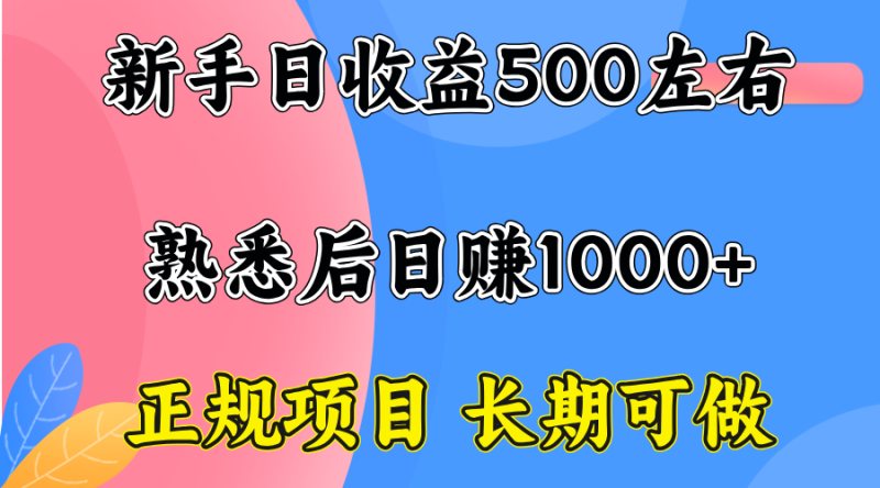 一台电脑,前期日收益300-500,熟练后日入1000左右-咖脉互联