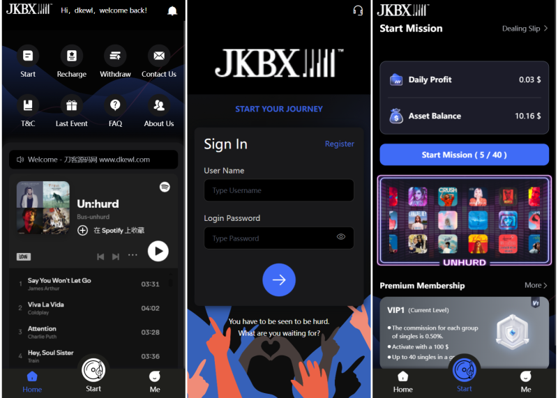 JKBX海外音乐抢单系统源码 Thinkphp框架 附教程-咖脉互联