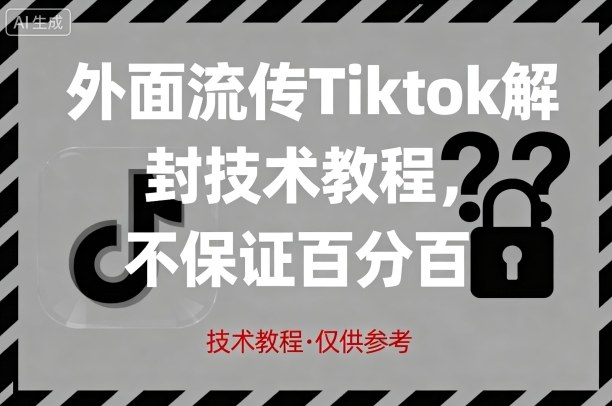 外面流传Tiktok解封技术教程,不保证百分百,具体自测-咖脉互联