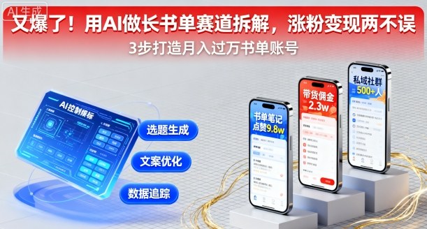 又爆了!用AI做长书单赛道拆解,涨粉变现两不误-咖脉互联
