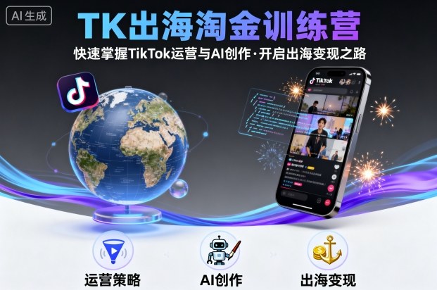 TK出海淘金训练营,助你快速掌握TikTok运营与AI创作,开启出海变现之路-咖脉互联