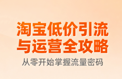淘宝低价引流与运营全攻略(更新9月)-咖脉互联