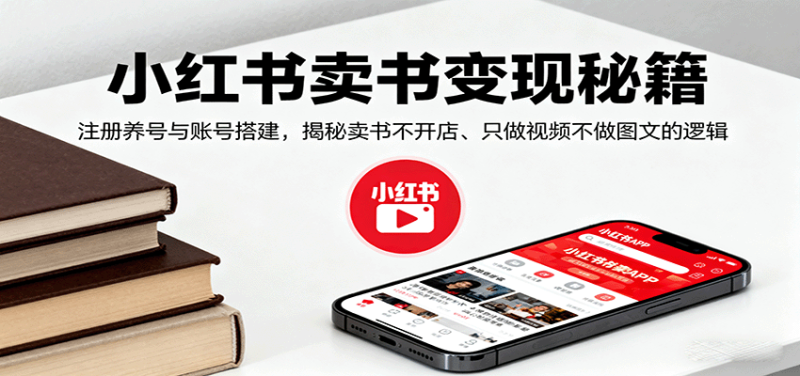 小红书卖书变现秘籍,注册养号与账号搭建,揭秘卖书不开店、只做视频不做图文的逻辑-咖脉互联