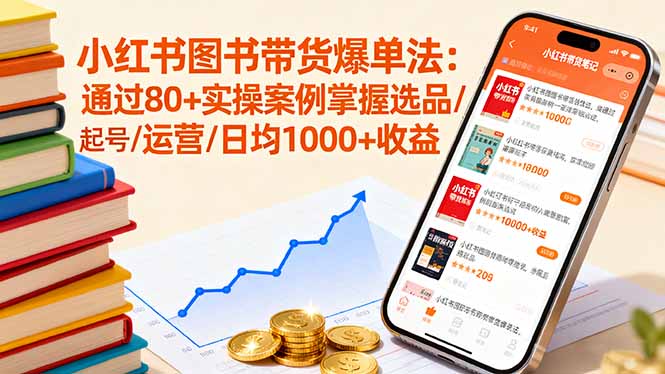 小红书图书带货爆单法:通过80+实操案例掌握选品/起号/运营/日均1000+收益-咖脉互联