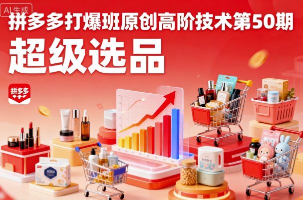 拼多多打爆班原创高阶技术第50期,超级选品-咖脉互联
