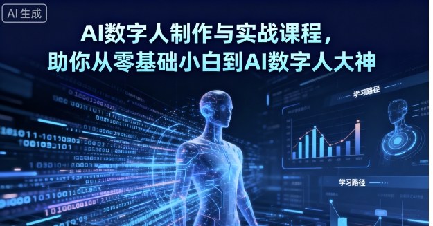 AI数字人制作与实战课程,助你从零基础小白到AI数字人大神-咖脉互联