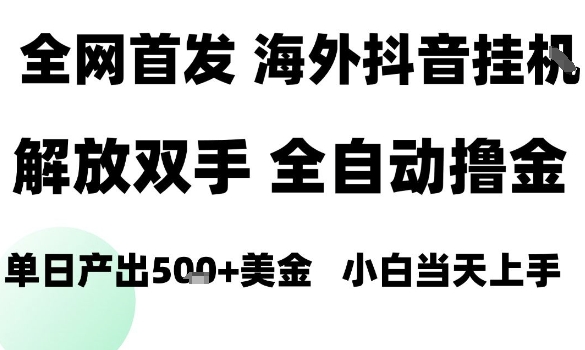 海外抖音无人直播,单日产出1.5k+,长期稳定,新手可玩,无脑操作【揭秘】-咖脉互联