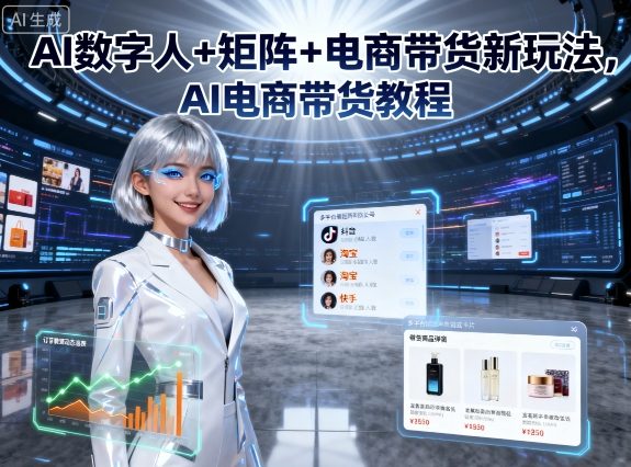 AI数字人+矩阵+电商带货新玩法,AI电商带货教程-咖脉互联