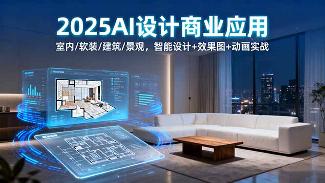 2025AI设计商业应用:室内/软装/建筑/景观,智能设计+效果图+动画实战-咖脉互联