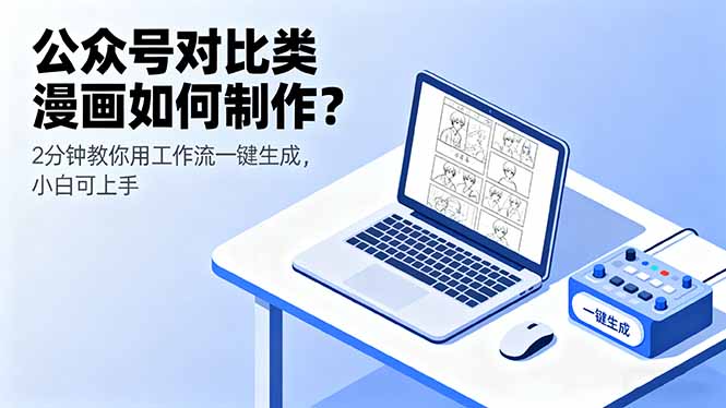 公众号对比类漫画如何制作?2分钟教你用工作流一键生成,小白可上手-咖脉互联