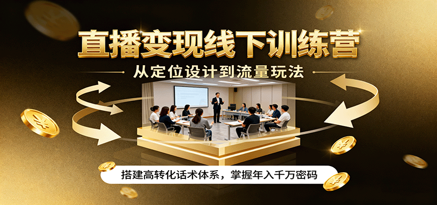 图片[1]-直播变现线下训练营，从定位设计到流量玩法，搭建高转化话术体系，掌握年入千万密码-咖脉互联