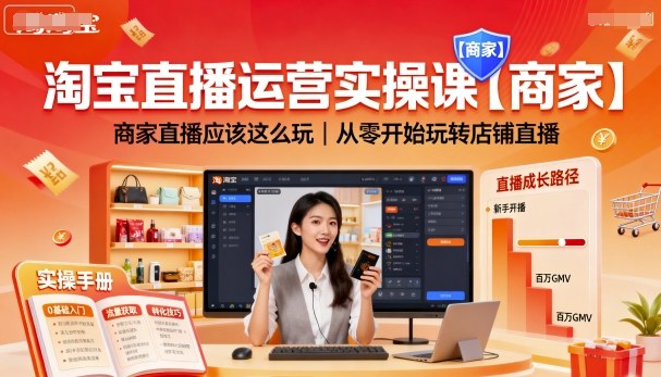 淘宝直播运营实操课【商家】,商家直播应该这么玩,从零开始玩转店铺直播-咖脉互联