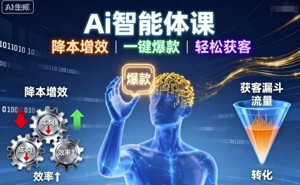 Ai智能体课,降本增效,一键爆款,轻松获客-咖脉互联