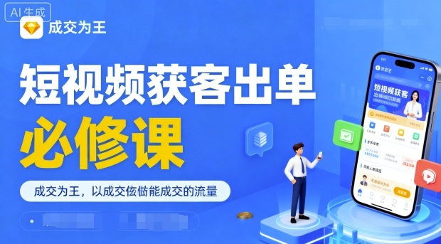 短视频获客出单必修课,成交为王,以成交为导向,直接做能成交的流量-咖脉互联