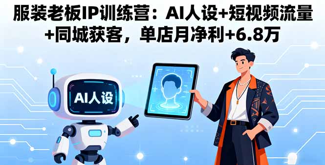 服装老板IP训练营:AI人设+短视频流量+同城获客,单店月净利+6.8万-咖脉互联